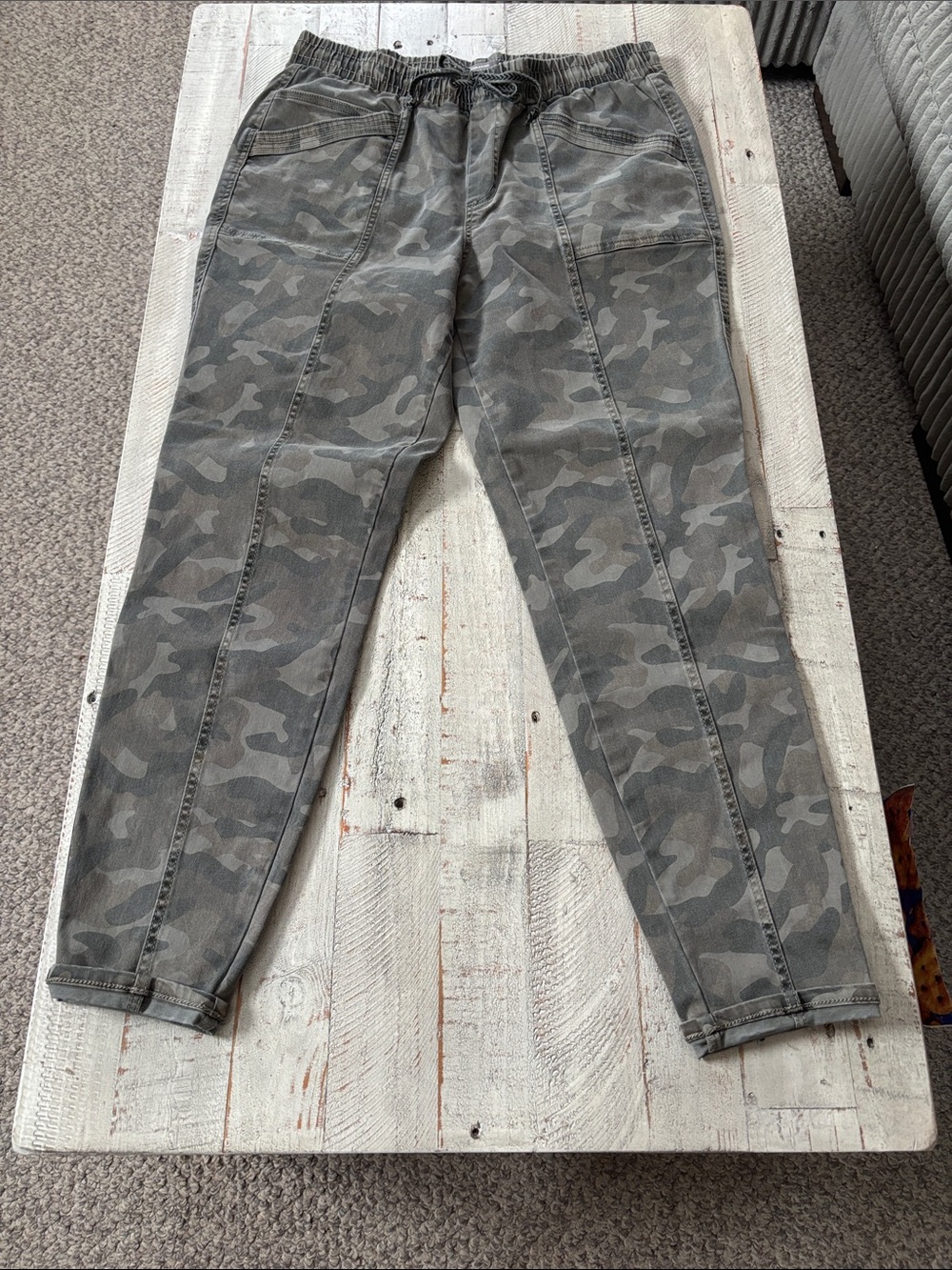 Maurices Women’s Camo Boyfriend Pants Elastic Waist